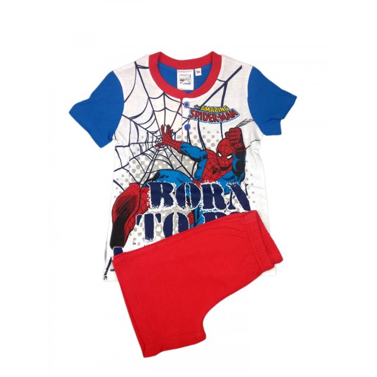 Pyjama Jersey T-Shirt Shorts Baby Junge Kind Spiderman 7A