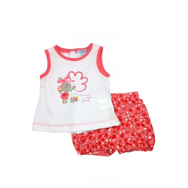 Set 2tlg Trägershirt Shorts Baby Mädchen ärmellos Yatsi korallenweiß 6 m