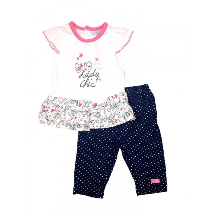 Set 2tlg Tank Top Leggings Baby Mädchen ärmellos mit Rüschen Yatsi weiß blau 6m