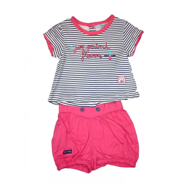 2er-Set Kurzarm-Jersey-Shorts für neugeborenes Baby Yatsi fuchsia 3 m