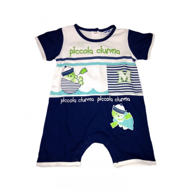 Strampler Strampler Baby Junge Halbarm Will B weiß blau 6 - 9 m