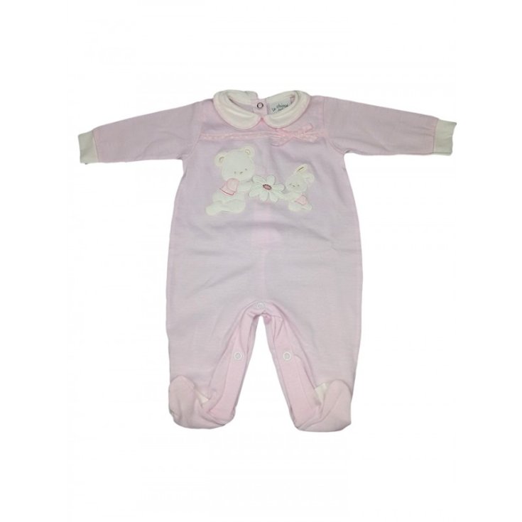 Baby Mädchen Baumwolloverall Le Chicche rosa 1 m