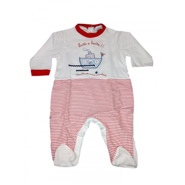 Baby Junge Baumwolle Strampler Dolcemiele weiß rot 6 - 9 m