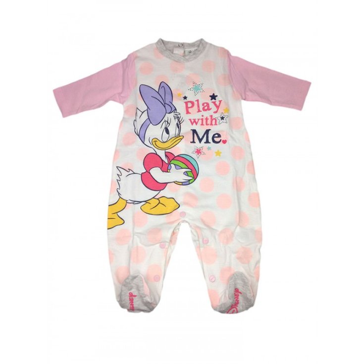 Disney Baby Daisy Duck Down Langarm Baumwolle Weiß-Rosa-Fuchsia Farbe 3-6 Monate