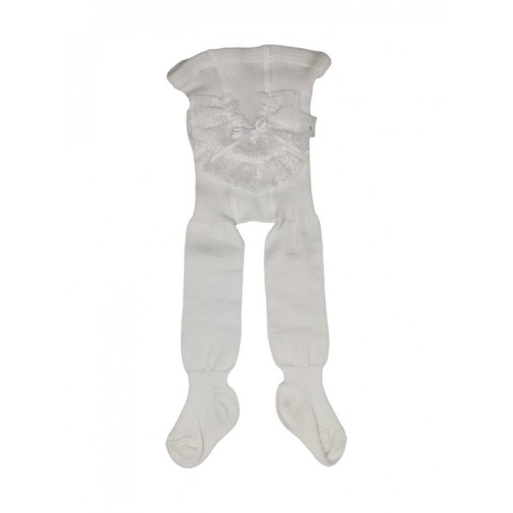 Neugeborenes Mädchen Strumpfstrumpfhose Mab weiße Spitze 0 m