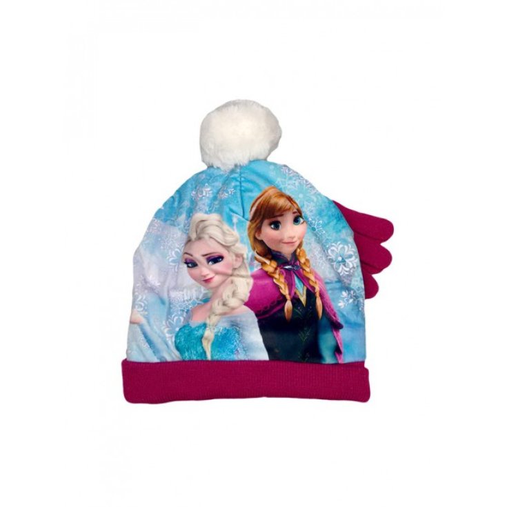 Set 2 Stück Hut Hut Bommel Handschuhe Baby Mädchen Disney Frozen Plum Größe 52