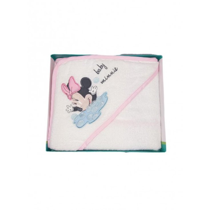 Bademantel Dreieck Neugeborenes Baby Schwamm Minnie Disney Baby weiß rosa TU