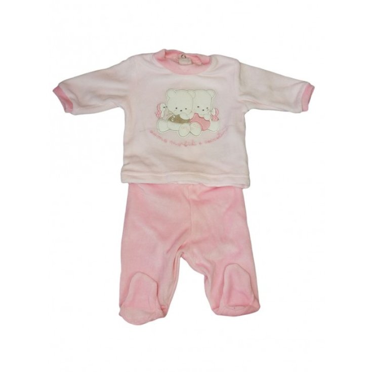 Komplett 2 Stück Chenille Baby Mädchen Ellepi rosa 1 m