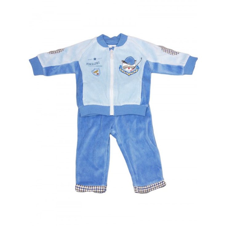 Komplett 2 Stück Chenille Baby Junge Ellepi himmelblau 3 m