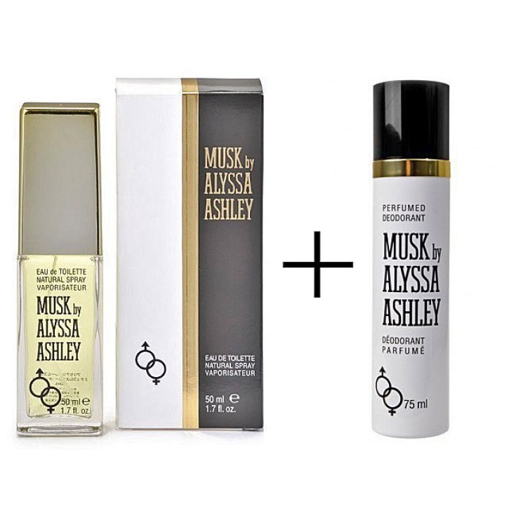 Alyssa Ashley Musk Eau de Toilette 50 ml Spray GRATIS Alyssa Ashley Musk Parfümiertes Deodorant 75 ml Spray
