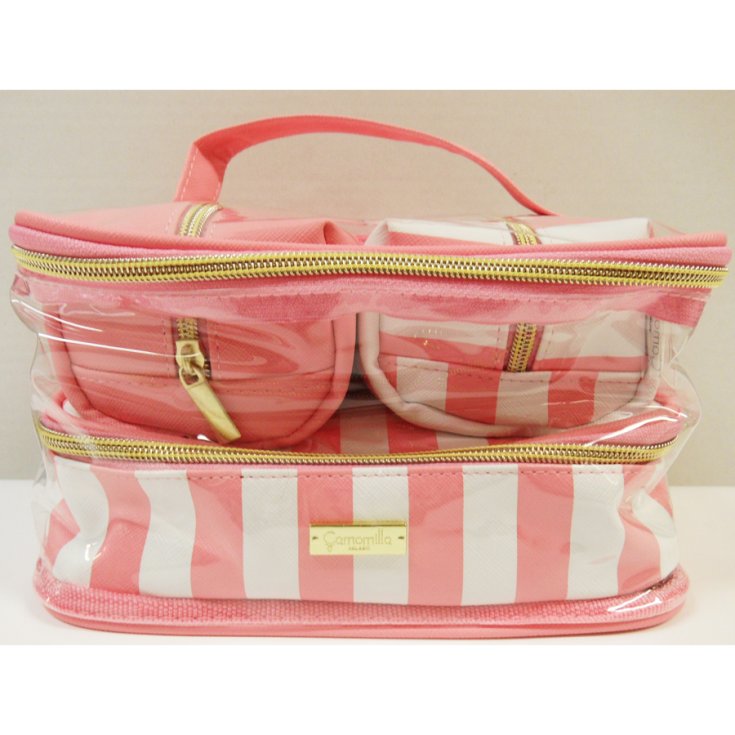 Camomilla Set Kosmetiktasche M Rosa Streifen Ref. 27837