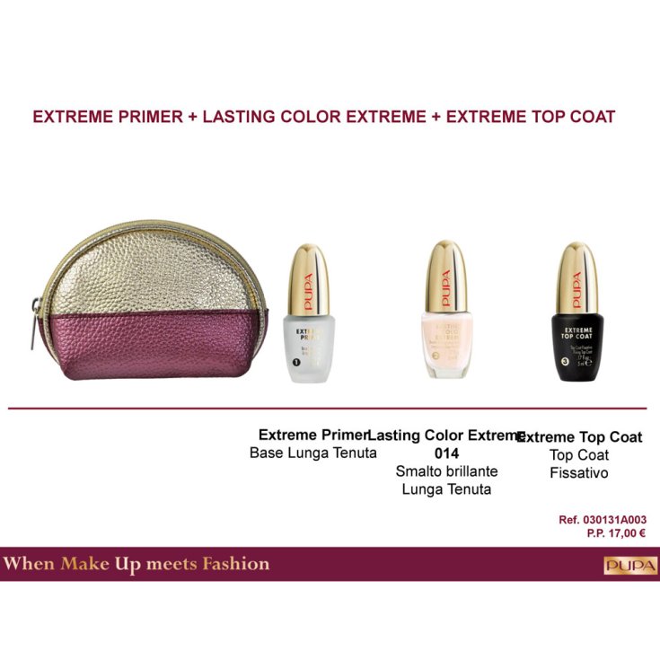 Box 2018 Pupa Kit Lasting Color Extreme & Primer & Top Coat Gel Ref. 0853