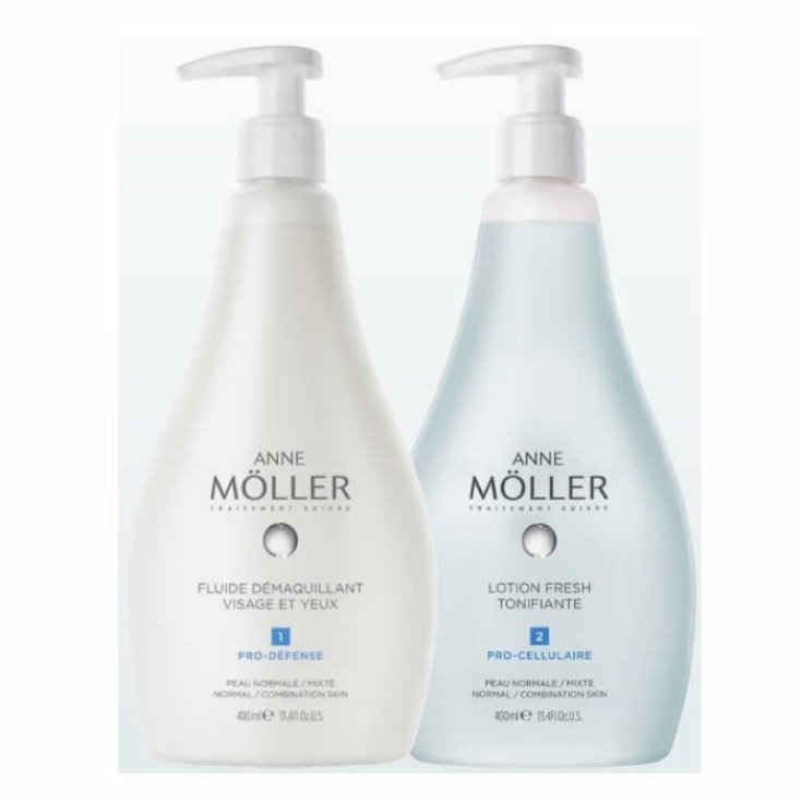 Anne Moller Desmaquillating Lotion Normale und Mischhaut 400ml Set 2 Teile