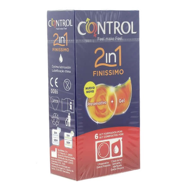 Control Duo Finissimo 2en1 Kondom + Gel 6 Unidades