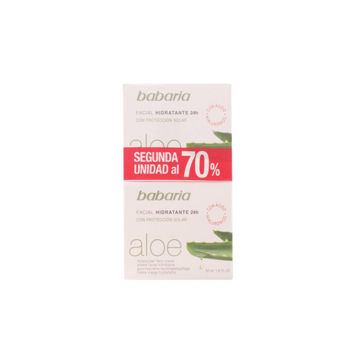 Babaria Aloe Vera Feuchtigkeitsspendende Gesichtscreme 24h Set 2 Teile