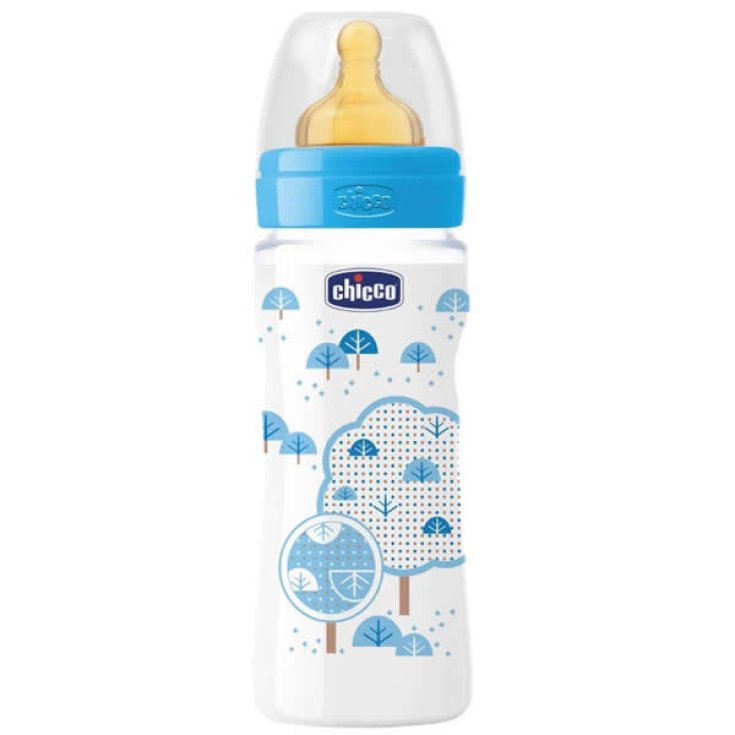 Chicco Well-Being Babyflasche Gummi PP Fast Flow Blau 4m + 330ml