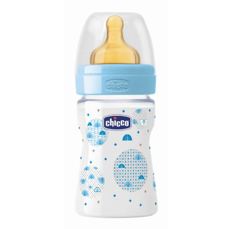 Chicco Well-Being Babyflasche Gummi PP Normal Flow Blau 0m + 150ml
