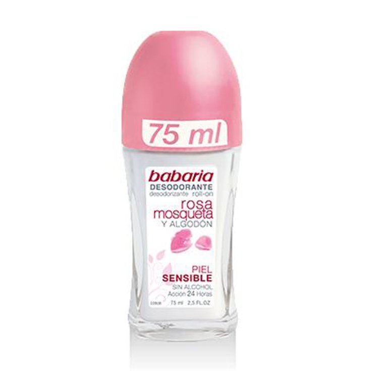 Babaria Rosa Mosqueta und Baumwolle für empfindliche Haut Roll-On Deodorant 75ml