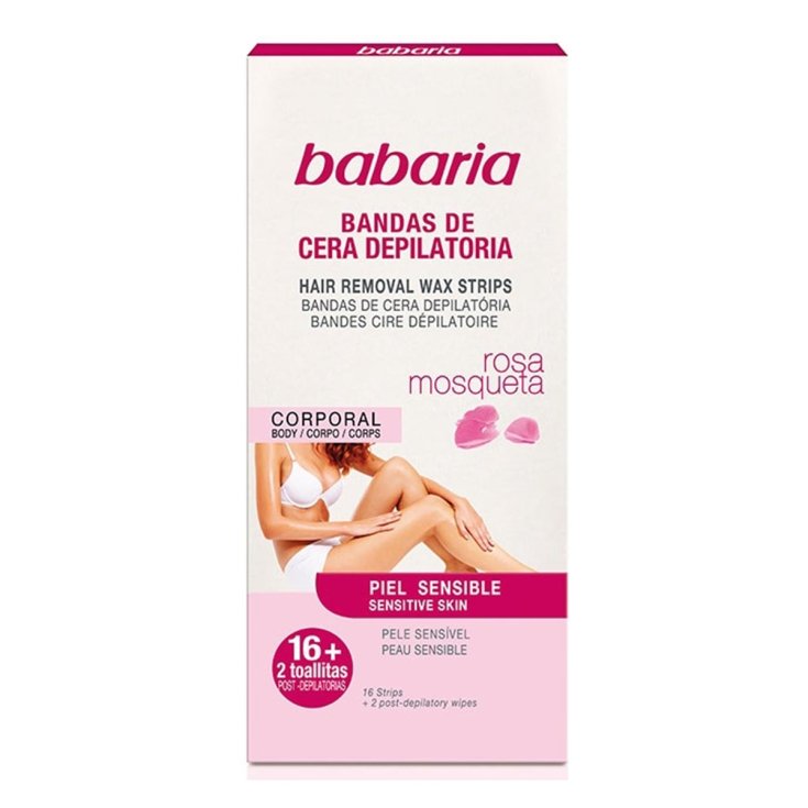 Babaria Rosa Mosqueta Wachsstreifen Empfindliche Haut 16 Einheiten