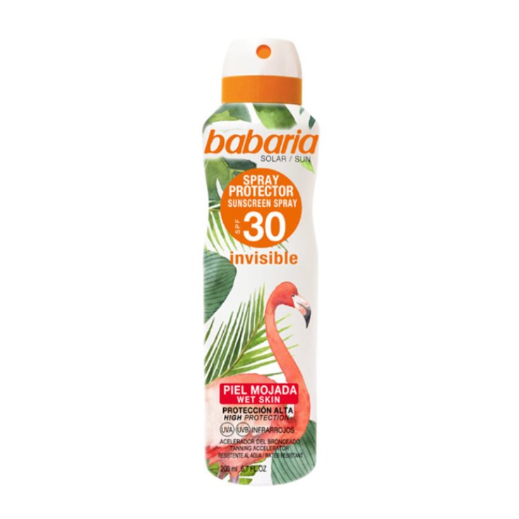 Babaria Tropical Sun Sonnenschutzspray unsichtbare nasse Haut Spf30 200ml