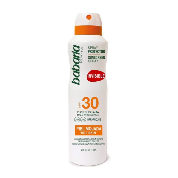 Babaria Unsichtbares Sonnenschutzspray für nasse Haut Spf30 200ml