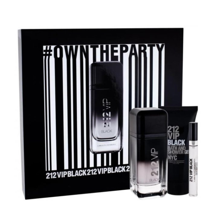 Carolina Herrera 212 Vip Black Men Eau de Toilette Spray 100ml Set 3 Teile 2019