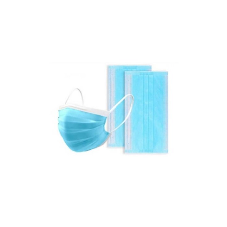 Blaue Gesichtsmaske 3-lagige Einweg-Gummischlaufe Packung 50 Stk