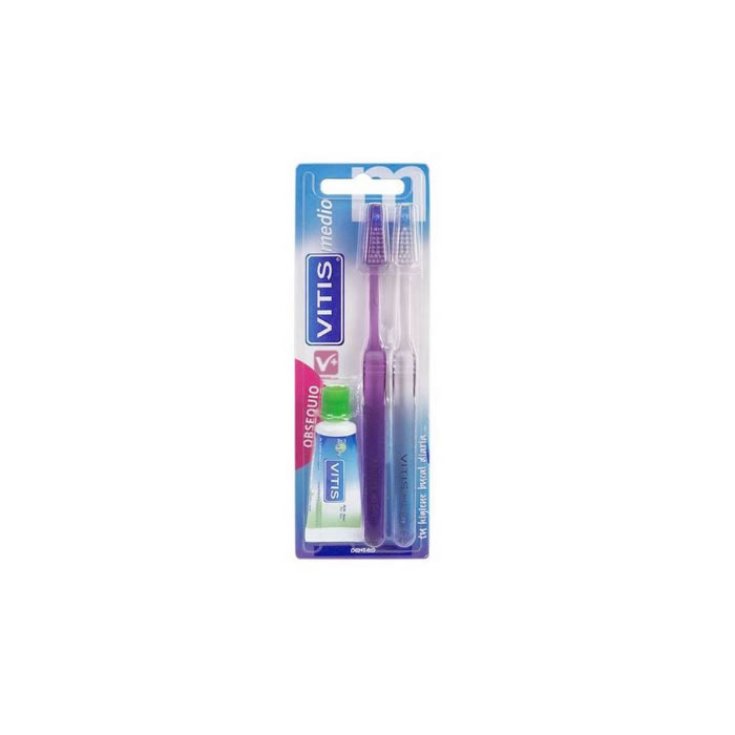 Vitis Duplo Medium Bürste + Antikaries 15ml