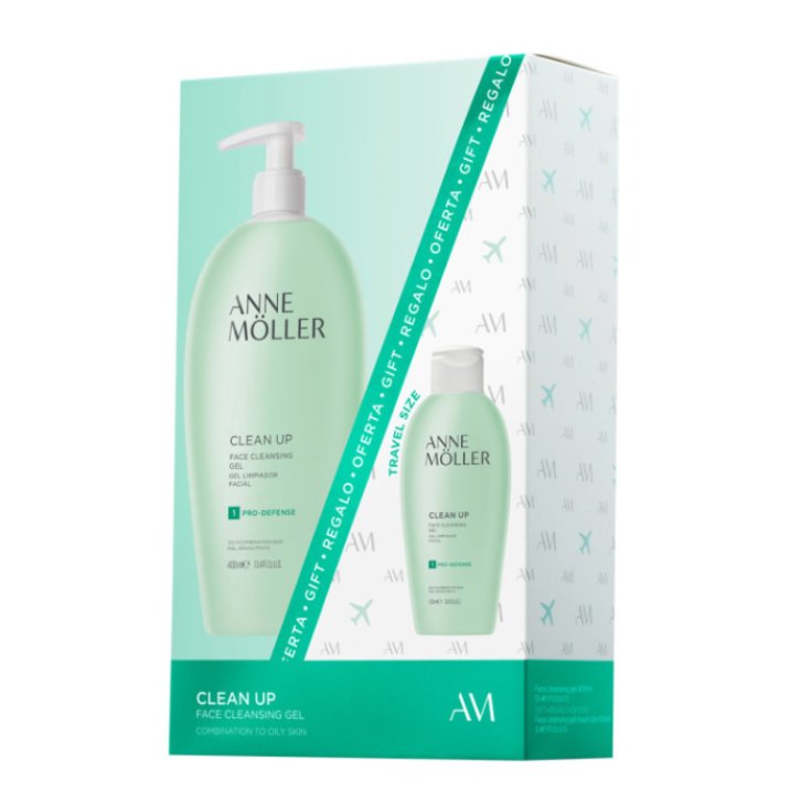 Anne Möller Clean Up Gesichtsreinigungsgel-Kombination für fettige Haut 400ml Set 2 Teile