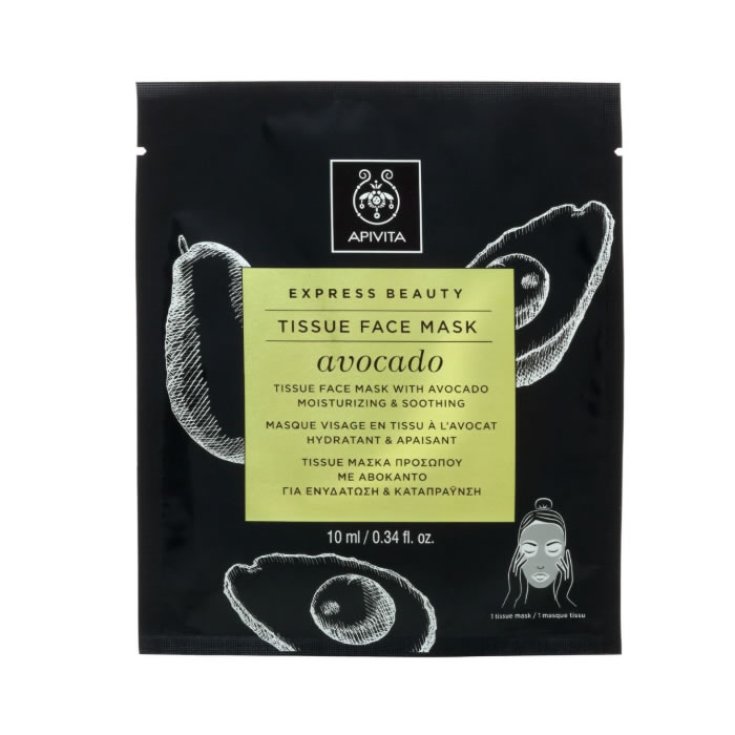Apivita Tussue Gesichtsmaske Feuchtigkeitsspendend & Beruhigend mit Avocado 10ml