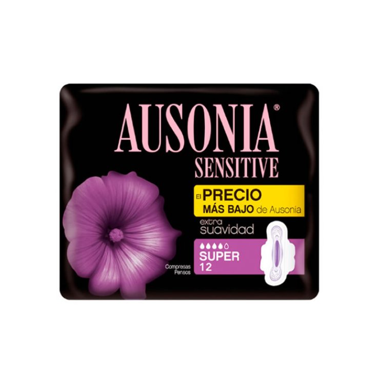 Ausonia Sensitive Super mit Flügeln Damenbinden 12 Einheiten