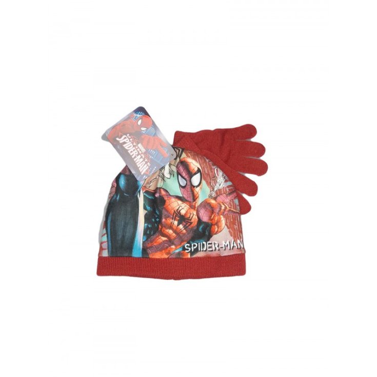 Set 2 Stück Mütze Mütze Handschuhe Baby Spiderman rot Größe 52