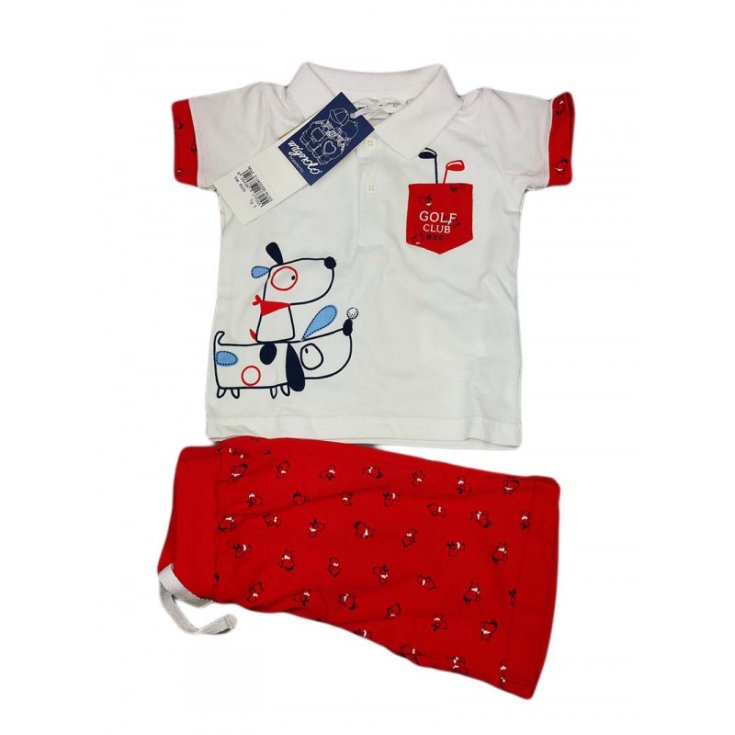 Neugeborenes Baby Jungen Kurzarm-T-Shirt-Set Redipetto Kleiner Finger rot 6 m