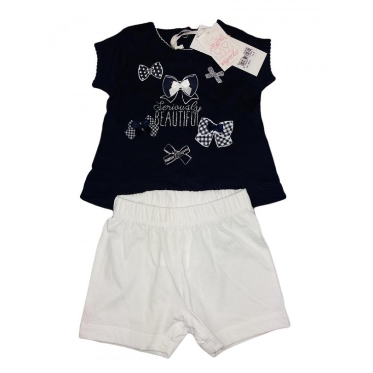 Set aus T-Shirt und Shorts für neugeborenes Baby Dodipetto Kleiner Finger blau 9 m