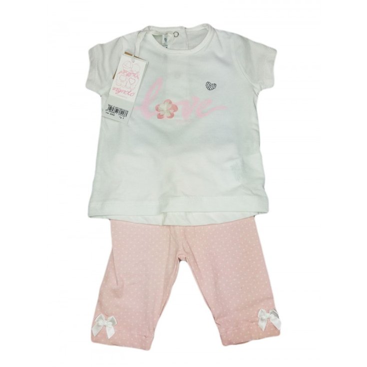 Set aus T-Shirt und Leggings für Neugeborene Dodipetto Pinky weiß rosa 6 m