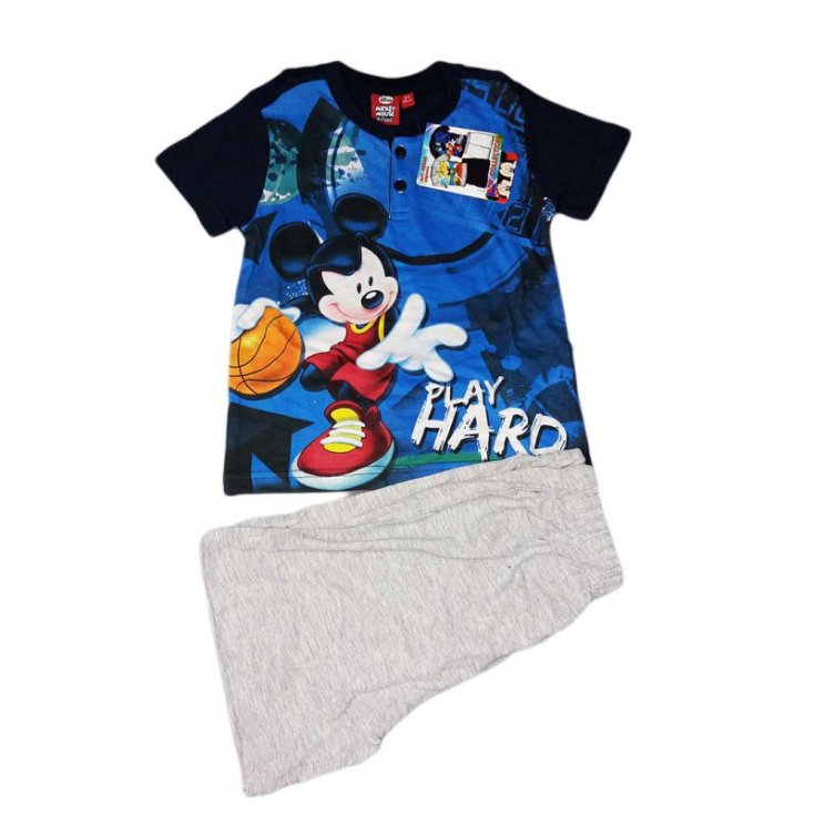 Disney Mickey Mouse Blau 4A Kurzarm-T-Shirt-Pyjama für Jungen