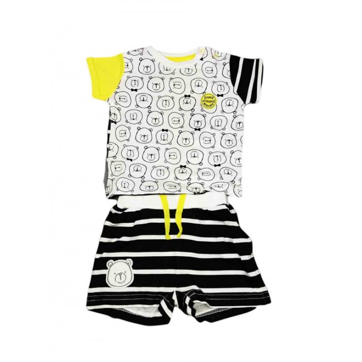 Set aus T-Shirt und Shorts für neugeborenes Baby Dodipetto Pinky blau gelb 3 m