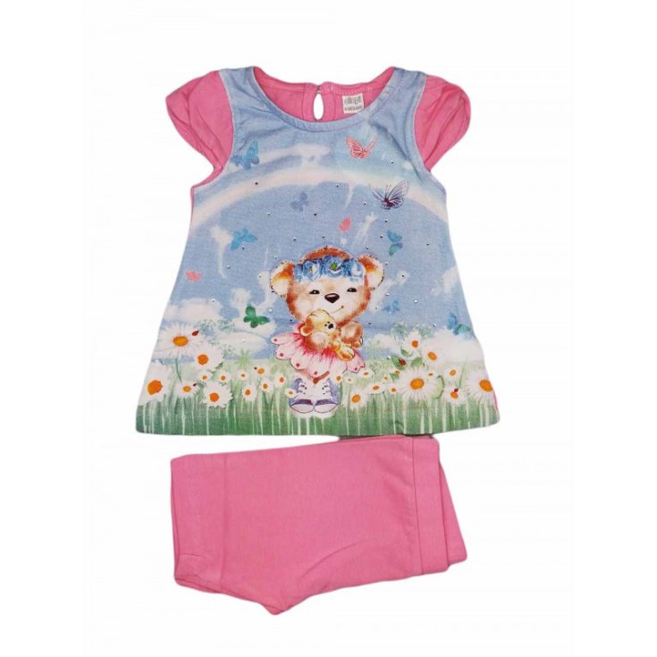 Set aus T-Shirt und Shorts für neugeborenes Mädchen Ellepi rosa 6 m