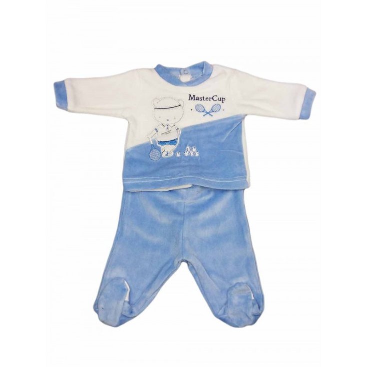 Komplett 2 Stück Chenille Baby Junge Ellepi Creme Himmel 1 m