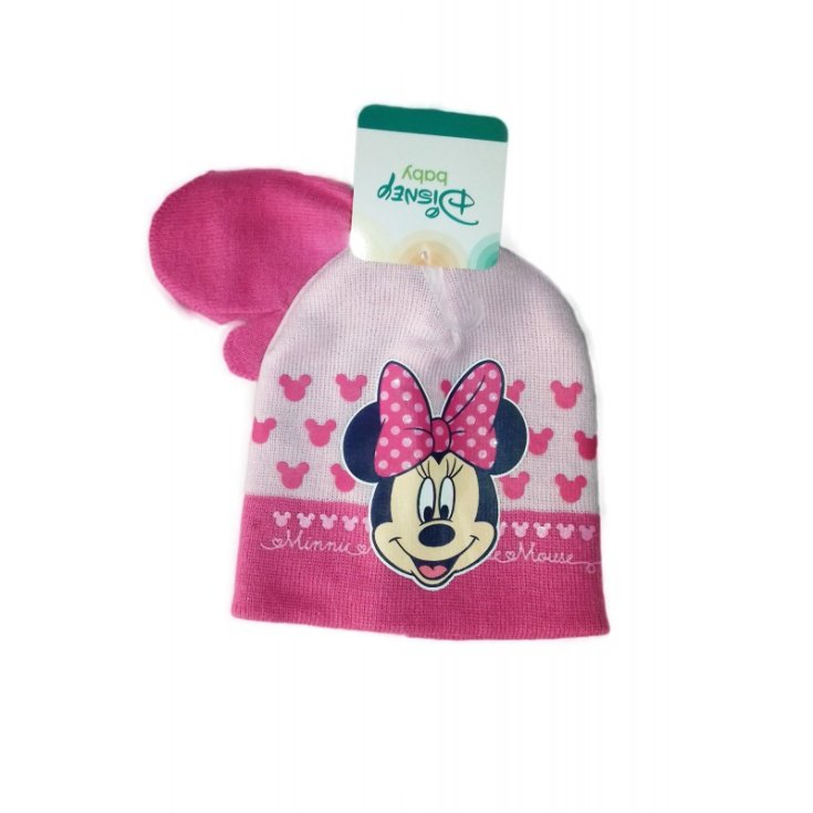 Set 2 Stück Disney Minnie Rosa Mädchen Fäustlinge Mütze Größe 50