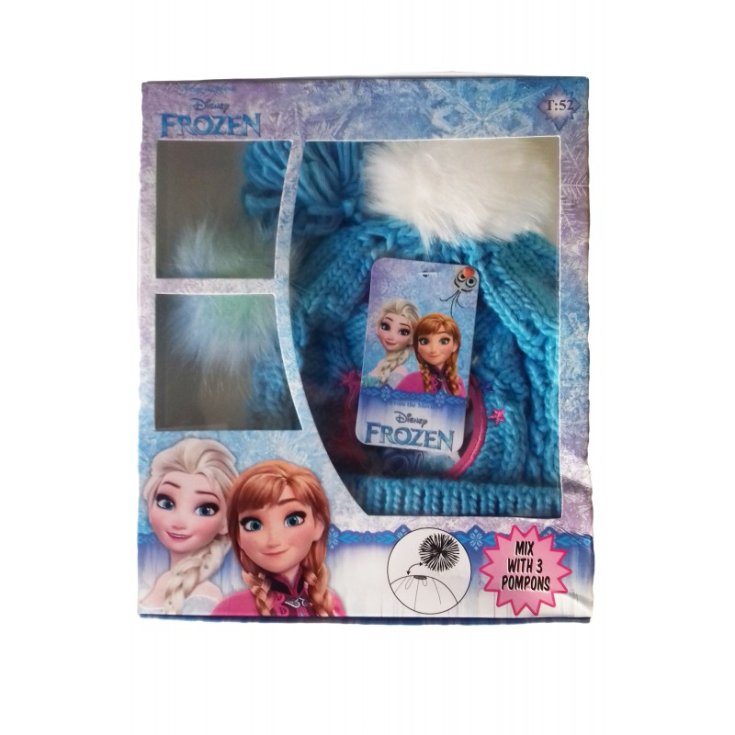 Disney Frozen 3 hellblaue Pompons Mütze Größe 52