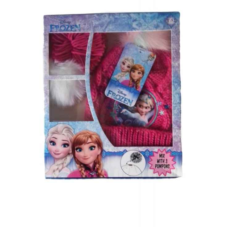 Disney Frozen 3 Mädchen Mütze fuchsia Pompons Größe 52