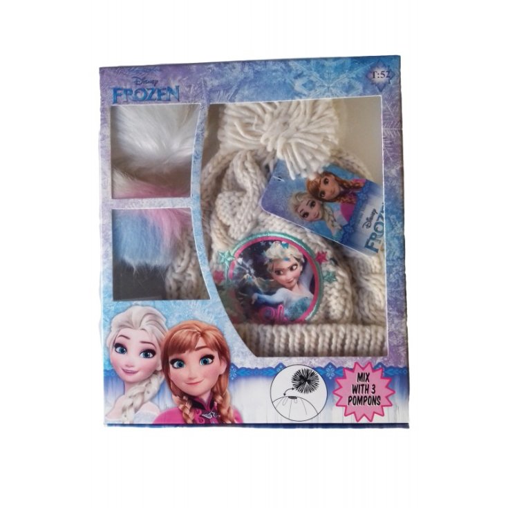 Disney Frozen 3 Mädchenmütze mit Pompons creme Größe 52