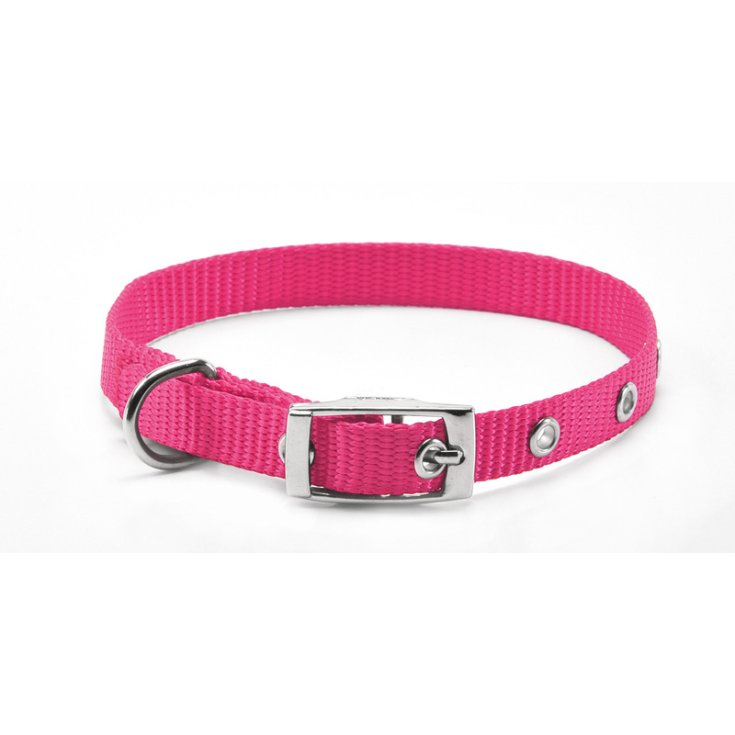 RECORD-NYLON-HALSBAND MIT ROSA SCHNALLE 2X4