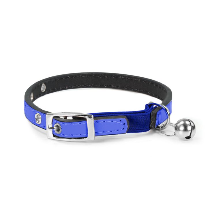 RECORD-Katzenhalsband aus blauem Kunstleder 1