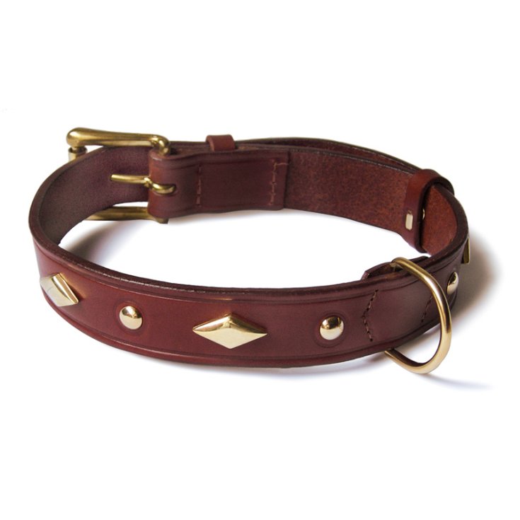RECORD-LEDERHALSBAND MIT NIETEN
