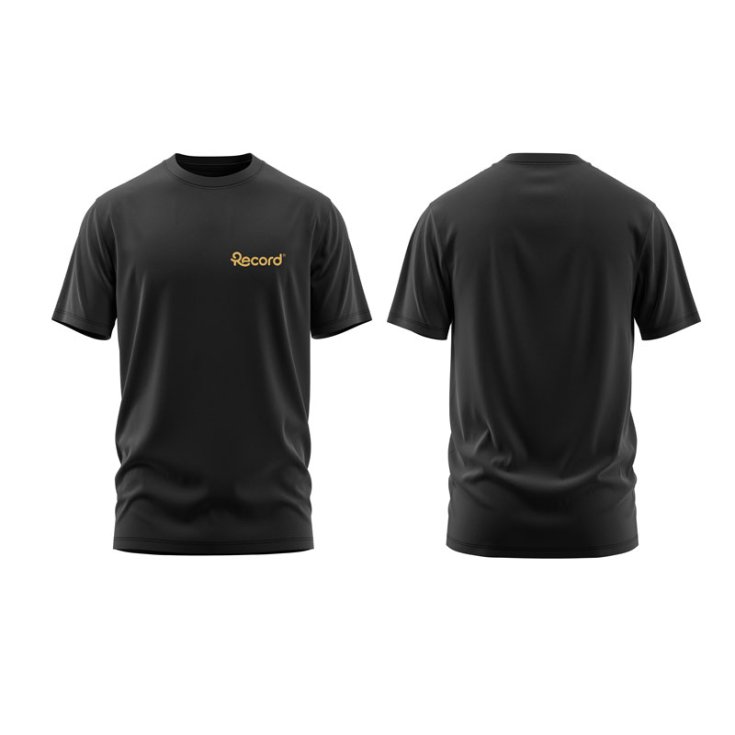 RECORD AMBEL SCHWARZES KURZARM-T-SHIRT S