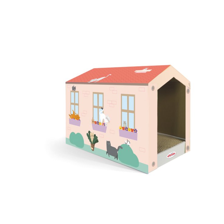 Kratzbaum aus Pappe – Haus 4